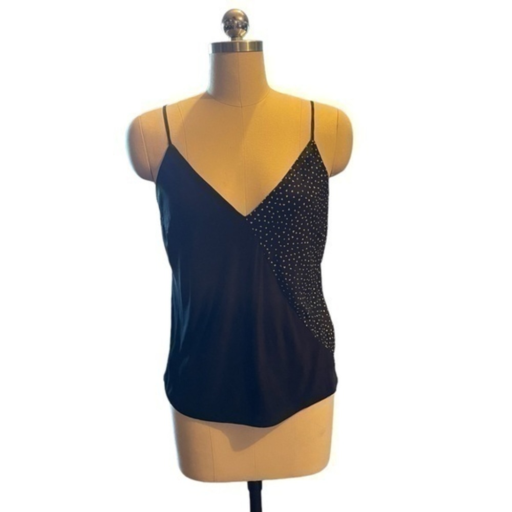 7 for all Mankind Tank in Black and Cream Dot Size XS